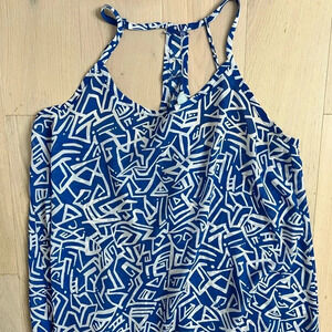 Cy Blue/White Patterned Tank